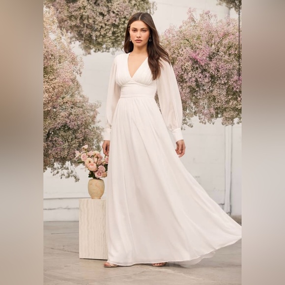 Give You My Heart White Long Sleeve Maxi Dress - Picture 3 of 4